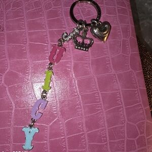 Vintage Juicy Couture Pink Keychain with Charms